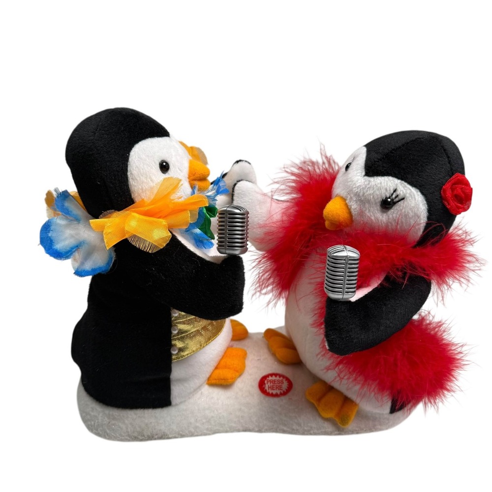 Avon Christmas Penguins Duet Singing Baby It's Cold Outside Animated SEE VIDEO